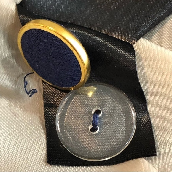 H&M navy blazer double breasted equestrian style jersey knit cotton poly 10 - Picture 9 of 11